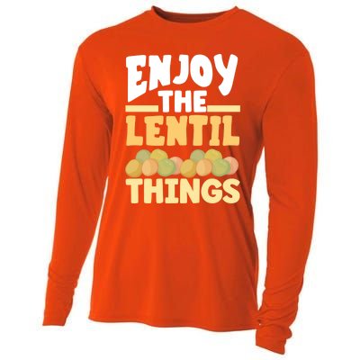 Vaganism Vegetarian Enjoy The Lentil Things Joke Gift Cooling Performance Long Sleeve Crew