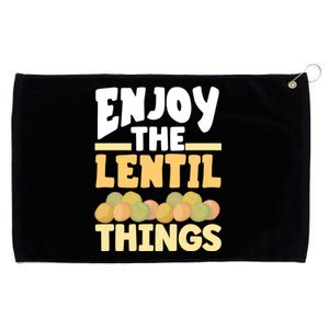 Vaganism Vegetarian Enjoy The Lentil Things Joke Gift Grommeted Golf Towel