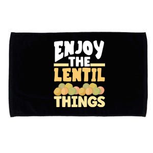 Vaganism Vegetarian Enjoy The Lentil Things Joke Gift Microfiber Hand Towel