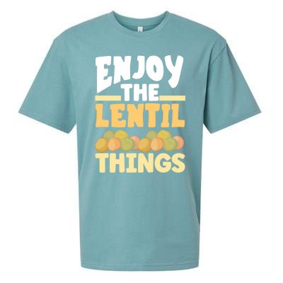 Vaganism Vegetarian Enjoy The Lentil Things Joke Gift Sueded Cloud Jersey T-Shirt