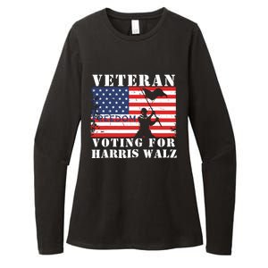 Veteran Voting For Harris Walz Womens CVC Long Sleeve Shirt