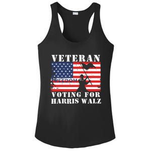 Veteran Voting For Harris Walz Ladies PosiCharge Competitor Racerback Tank