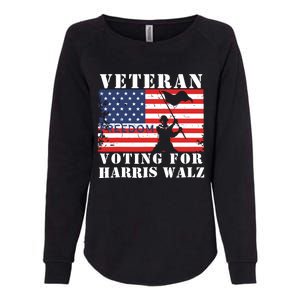 Veteran Voting For Harris Walz Womens California Wash Sweatshirt