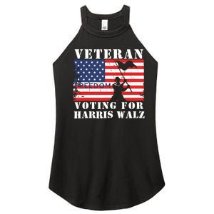 Veteran Voting For Harris Walz Women's Perfect Tri Rocker Tank