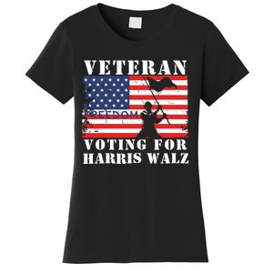 Veteran Voting For Harris Walz Women's T-Shirt