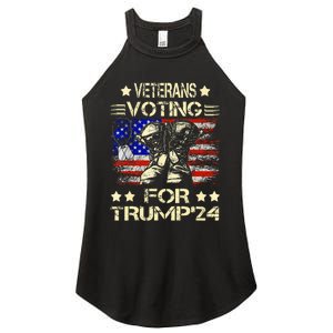 Veterans Voting For Trump 2024 Usa Flag Women's Perfect Tri Rocker Tank