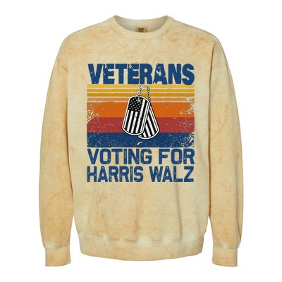 Veterans Voting For Harris Walz Waltz 2024 Colorblast Crewneck Sweatshirt