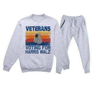 Veterans Voting For Harris Walz Waltz 2024 Premium Crewneck Sweatsuit Set