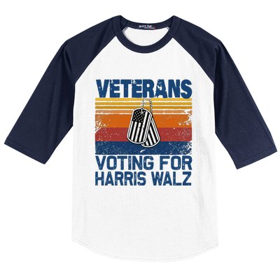 Veterans Voting For Harris Walz Waltz 2024 Baseball Sleeve Shirt