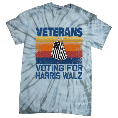 Veterans Voting For Harris Walz Waltz 2024 Tie-Dye T-Shirt