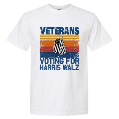 Veterans Voting For Harris Walz Waltz 2024 Garment-Dyed Heavyweight T-Shirt