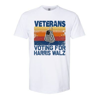 Veterans Voting For Harris Walz Waltz 2024 Softstyle CVC T-Shirt