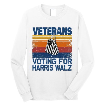 Veterans Voting For Harris Walz Waltz 2024 Long Sleeve Shirt