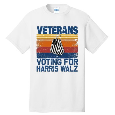 Veterans Voting For Harris Walz Waltz 2024 Tall T-Shirt