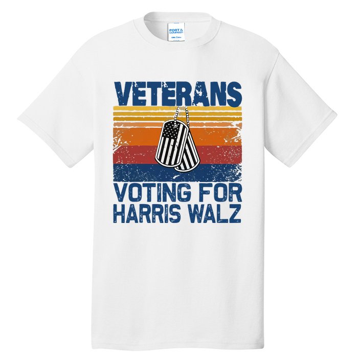 Veterans Voting For Harris Walz Waltz 2024 Tall T-Shirt