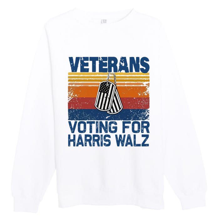 Veterans Voting For Harris Walz Waltz 2024 Premium Crewneck Sweatshirt