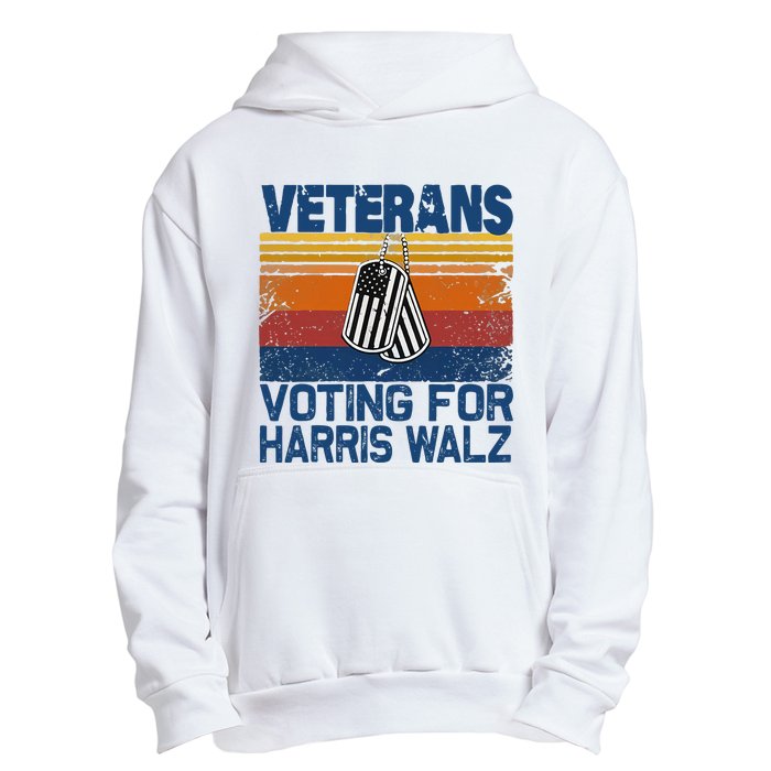 Veterans Voting For Harris Walz Waltz 2024 Urban Pullover Hoodie