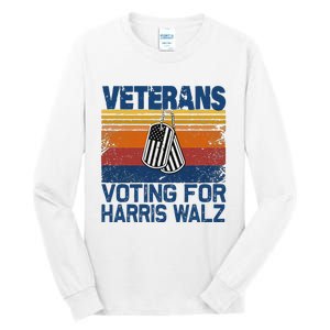 Veterans Voting For Harris Walz Waltz 2024 Tall Long Sleeve T-Shirt