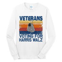 Veterans Voting For Harris Walz Waltz 2024 Tall Long Sleeve T-Shirt