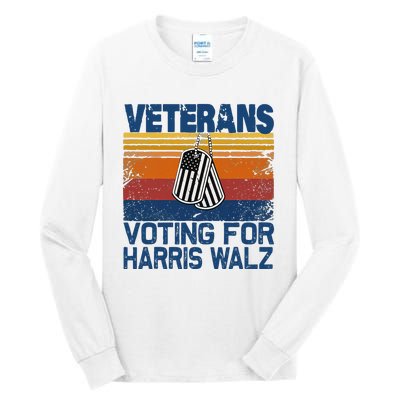 Veterans Voting For Harris Walz Waltz 2024 Tall Long Sleeve T-Shirt