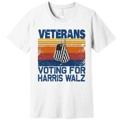 Veterans Voting For Harris Walz Waltz 2024 Premium T-Shirt