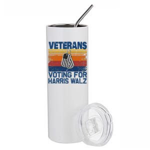 Veterans Voting For Harris Walz Waltz 2024 Stainless Steel Tumbler