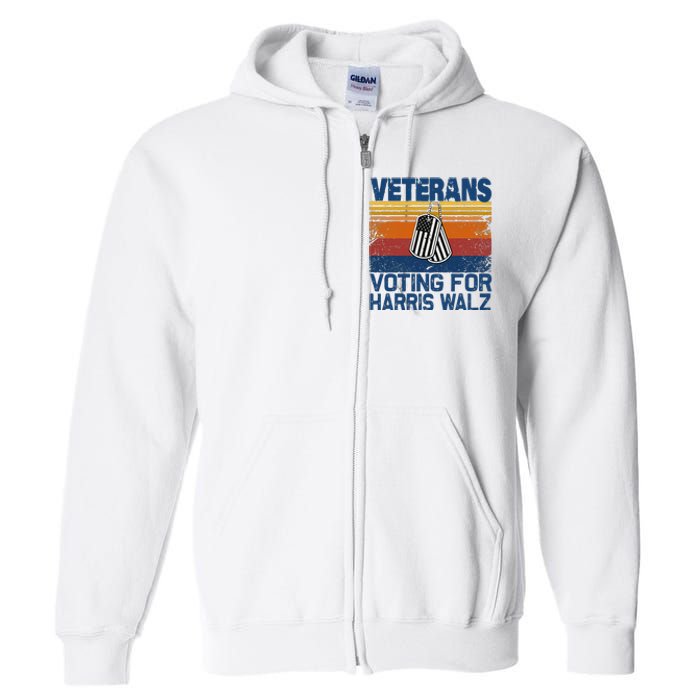 Veterans Voting For Harris Walz Waltz 2024 Full Zip Hoodie