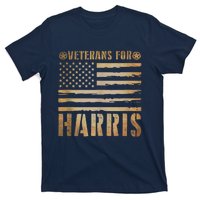 Vintage Veterans For Harris 2024 Military Vets Kamala Harris T-Shirt