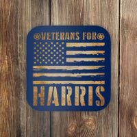 Vintage Veterans For Harris 2024 Military Vets Kamala Harris Coaster