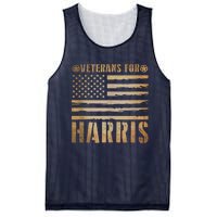 Vintage Veterans For Harris 2024 Military Vets Kamala Harris Mesh Reversible Basketball Jersey Tank