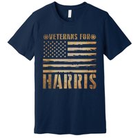 Vintage Veterans For Harris 2024 Military Vets Kamala Harris Premium T-Shirt