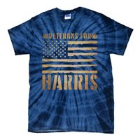 Vintage Veterans For Harris 2024 Military Vets Kamala Harris Tie-Dye T-Shirt