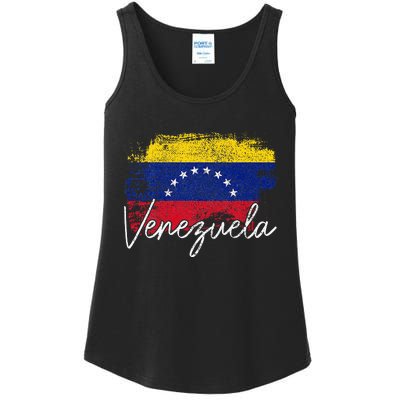 Venezuela Vintage Flag Venezuelan Pride Roots Ladies Essential Tank