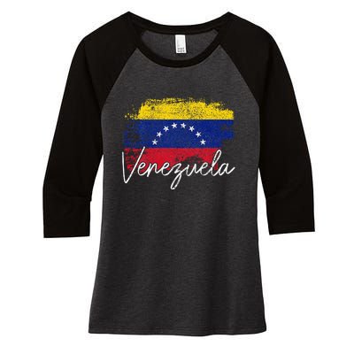 Venezuela Vintage Flag Venezuelan Pride Roots Women's Tri-Blend 3/4-Sleeve Raglan Shirt