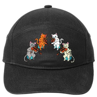 Violin Violinist Fiddle Player Orchestra Classical Cat Lover 7-Panel Snapback Hat