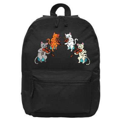 Violin Violinist Fiddle Player Orchestra Classical Cat Lover 16 in Basic Backpack