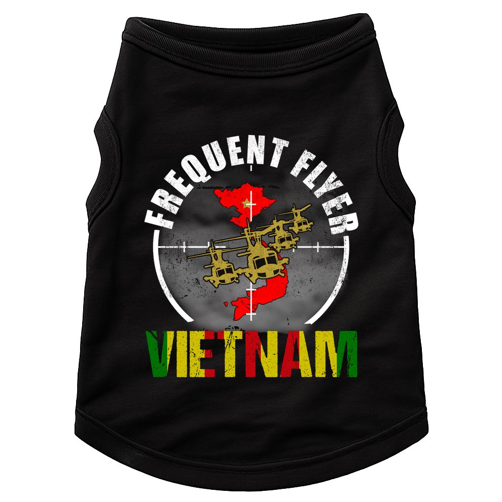 Vietnam Veteran Frequent Flyer Huey Helicopter Vintage Doggie Tank