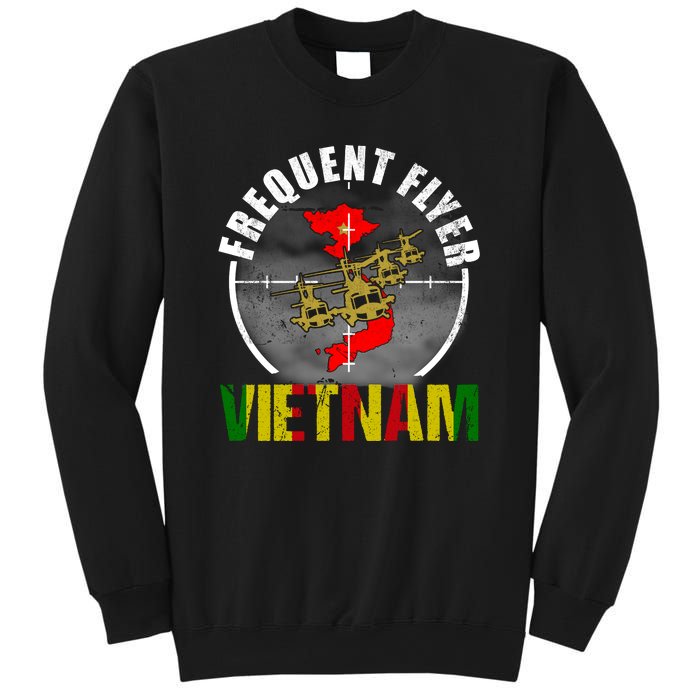 Vietnam Veteran Frequent Flyer Huey Helicopter Vintage Sweatshirt