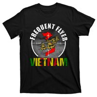 Vietnam Veteran Frequent Flyer Huey Helicopter Vintage T-Shirt