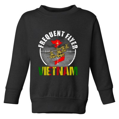 Vietnam Veteran Frequent Flyer Huey Helicopter Vintage Toddler Sweatshirt
