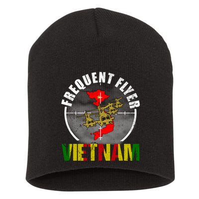 Vietnam Veteran Frequent Flyer Huey Helicopter Vintage Short Acrylic Beanie