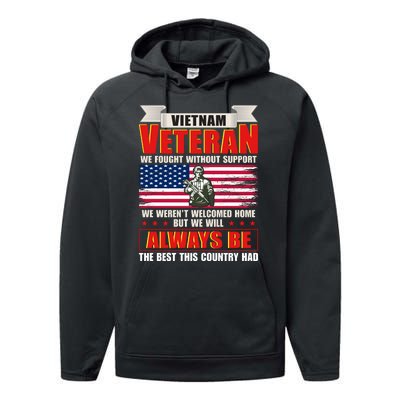 Vietnam Veteran Fought Without Support Performance Fleece Hoodie