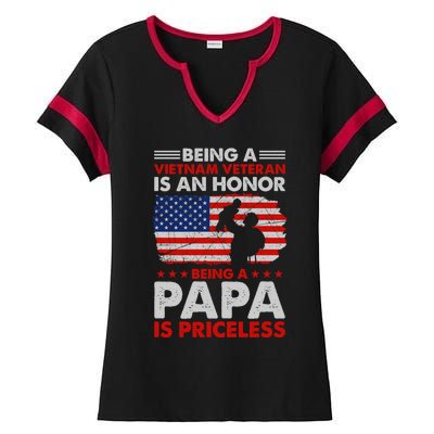 Vietnam Veteran Funny Gift Being A Papa Is Priceless Meaningful Gift Ladies Halftime Notch Neck Tee