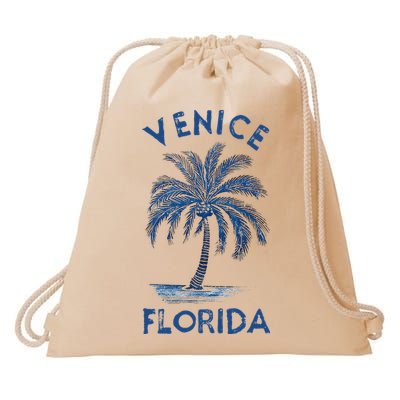 Vintage Venice Florida Palm Tree Fl Drawstring Bag