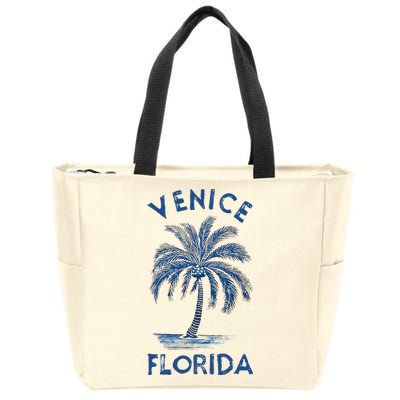 Vintage Venice Florida Palm Tree Fl Zip Tote Bag