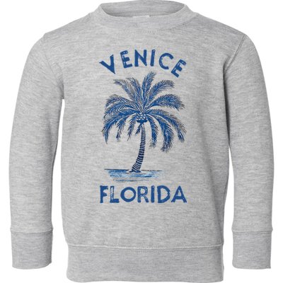 Vintage Venice Florida Palm Tree Fl Toddler Sweatshirt