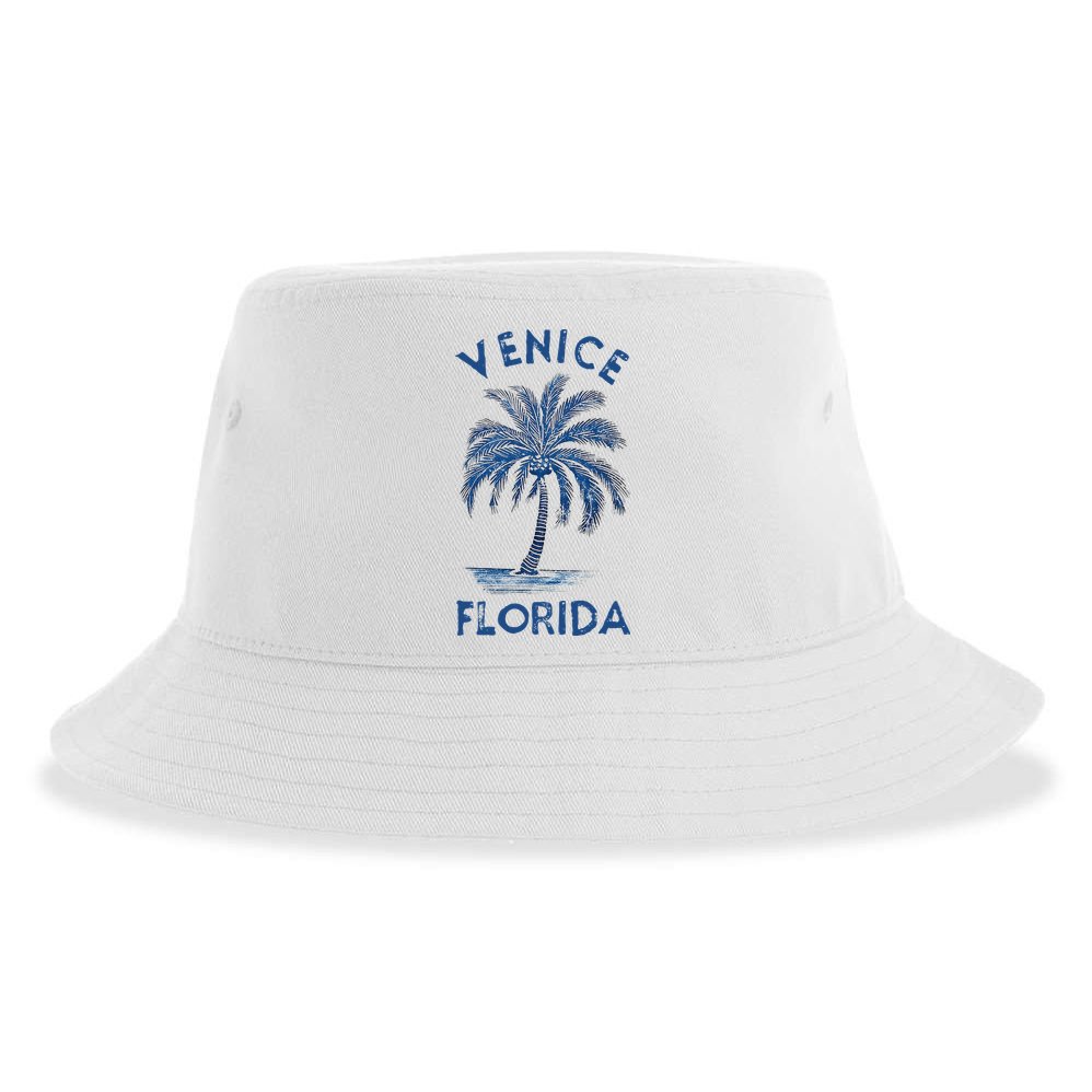 Vintage Venice Florida Palm Tree Fl Sustainable Bucket Hat