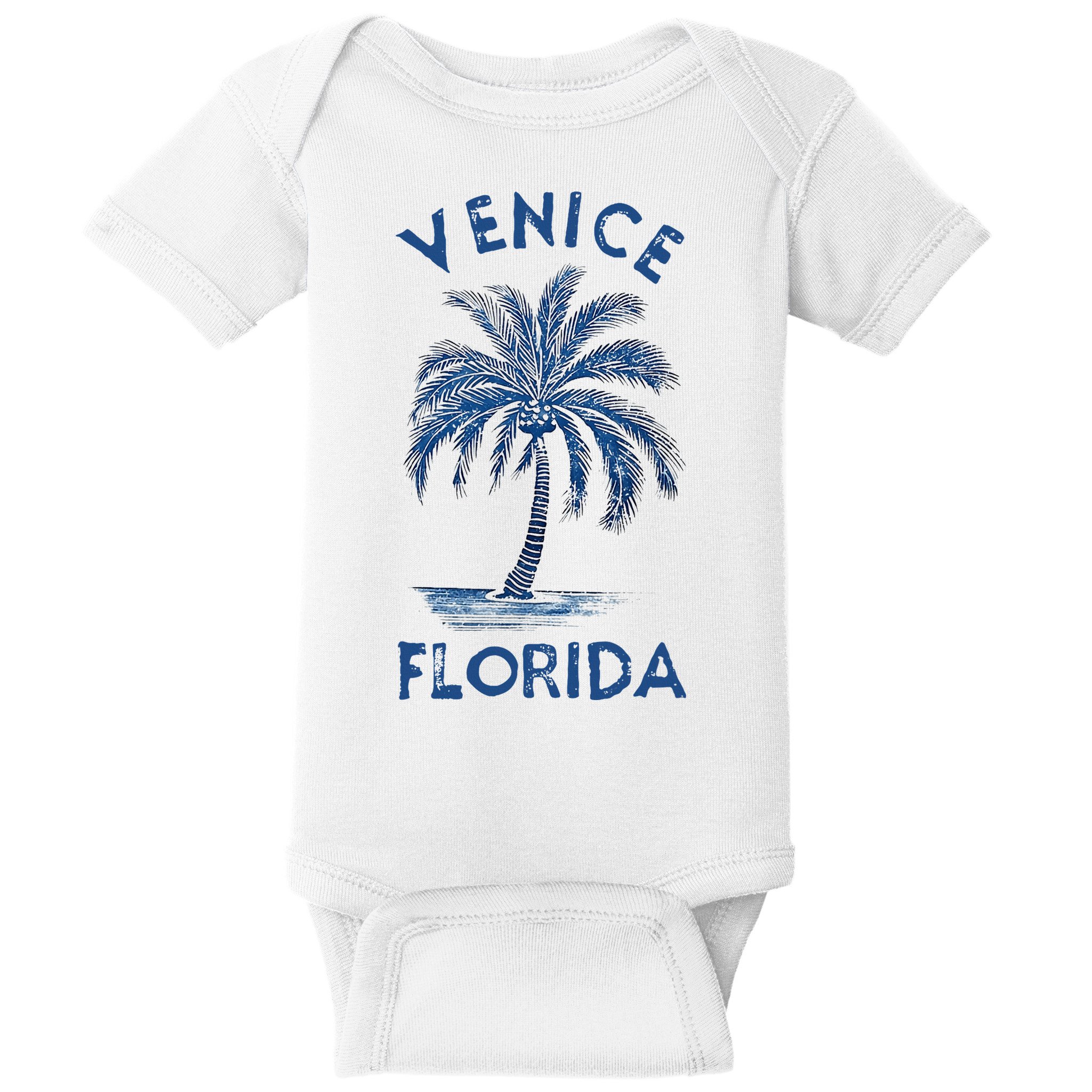 Vintage Venice Florida Palm Tree Fl Baby Bodysuit