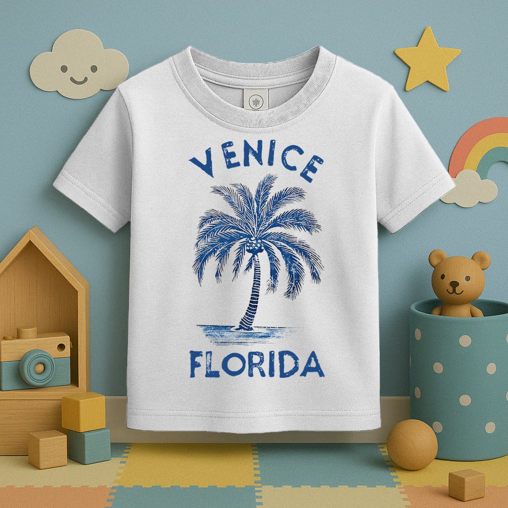 Vintage Venice Florida Palm Tree Fl Toddler T-Shirt