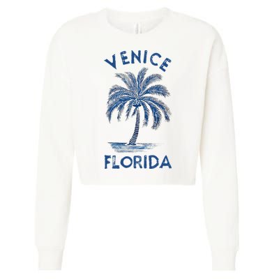 Vintage Venice Florida Palm Tree Fl Cropped Pullover Crew